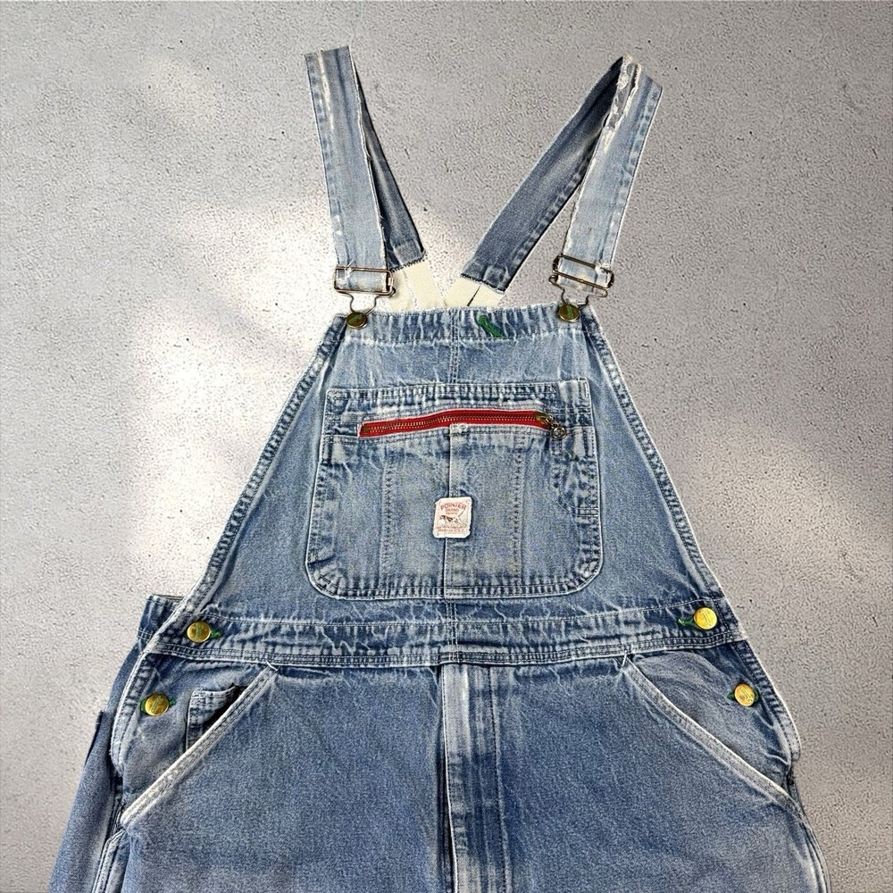 VTG Pointer Brand Low Back Men's Bib Overalls Fits 36x29.5 USA Denim Workwear